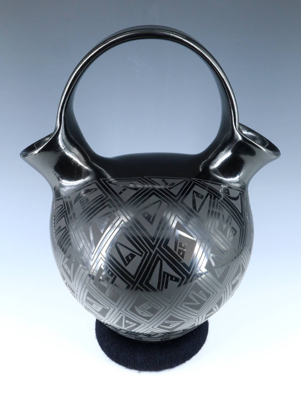 Mata Ortiz Black Pottery Wedding Vase