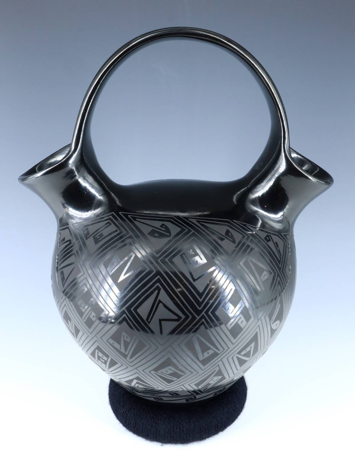 Mata Ortiz Black Pottery Wedding Vase