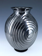 Large Mata Ortiz Hand Coiled Concentric Melon Ribbed Pottery Vase - PuebloDirect.com