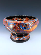 Large Mata Ortiz Hand Coiled and Painted Paquime Pottery Bowl - PuebloDirect.com