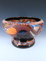 Large Mata Ortiz Hand Coiled and Painted Paquime Pottery Bowl - PuebloDirect.com