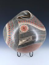 Large Twisted Handle Mata Ortiz Hand Coiled Paquime Pottery - PuebloDirect.com