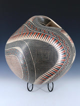 Large Twisted Handle Mata Ortiz Hand Coiled Paquime Pottery - PuebloDirect.com