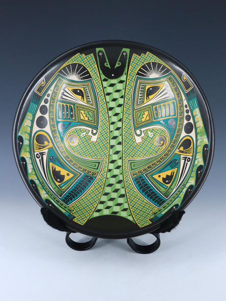 Mata Ortiz Hand Coiled and Painted Paquime Pottery Plate - PuebloDirect.com