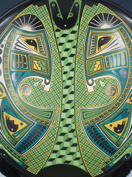 Mata Ortiz Hand Coiled and Painted Paquime Pottery Plate - PuebloDirect.com