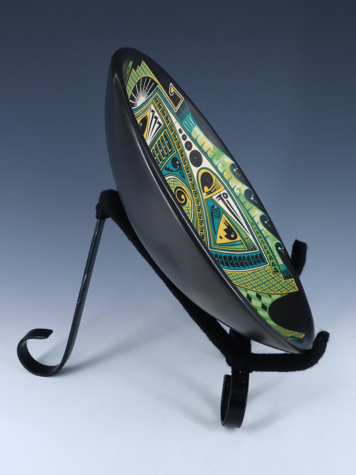 Mata Ortiz Hand Coiled and Painted Paquime Pottery Plate