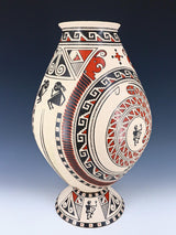 Poterie enroulée à la main Mata Ortiz avec support