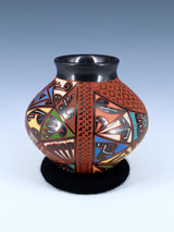 Mata Ortiz Hand Coiled and Painted Pottery Vase