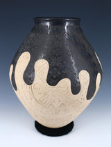 Mata Ortiz Hand Coiled and Painted Pottery Vase
