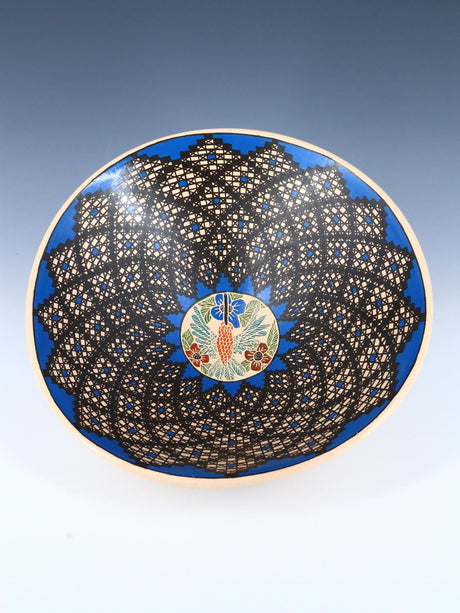 Mata Ortiz Hand Made Geometric Design Pottery Bowl