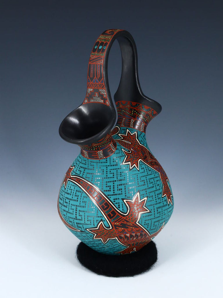 Mata Ortiz Hand Coiled and Painted Wedding Vase - PuebloDirect.com