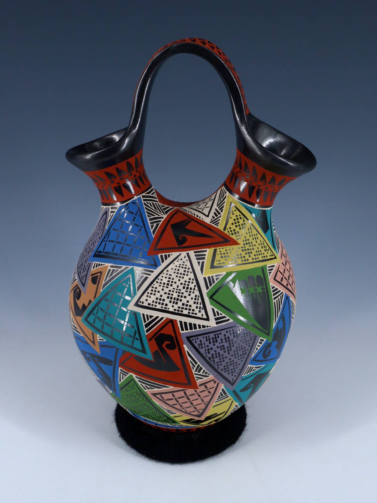 Mata Ortiz Hand Coiled and Painted Wedding Vase - PuebloDirect.com
