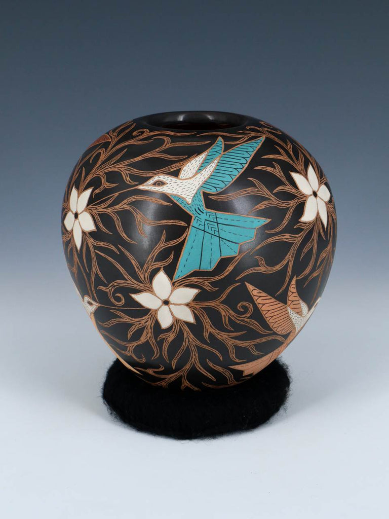 Mata Ortiz Painted and Etched Hummingbird Pottery - PuebloDirect.com