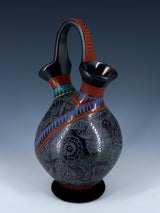 Mata Ortiz Hand Coiled and Painted Pottery Wedding Vase - PuebloDirect.com