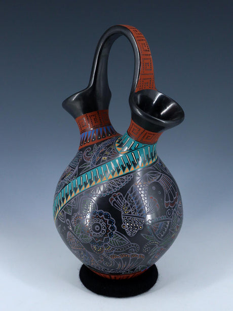 Mata Ortiz Hand Coiled and Painted Pottery Wedding Vase - PuebloDirect.com
