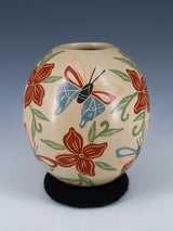 Mata Ortiz Hand Coiled and Etched Butterfly Pottery - PuebloDirect.com