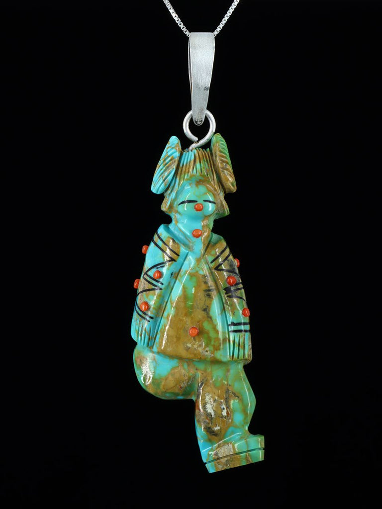 Zuni Turquoise Maiden Fetish Pendant - PuebloDirect.com