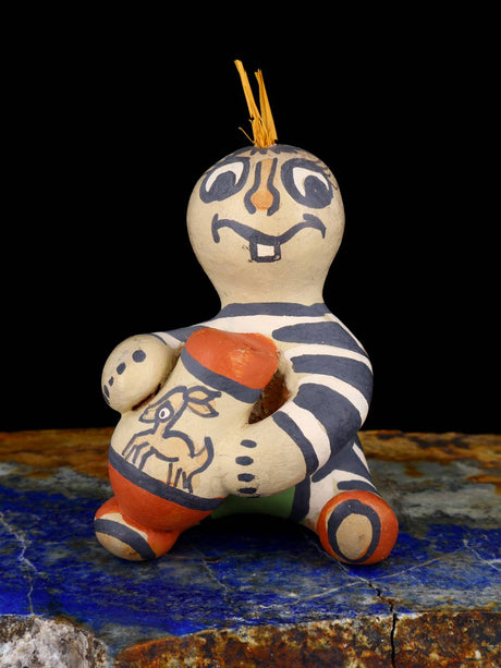 Santa Clara Pueblo Pottery Koshare Figurine - PuebloDirect.com