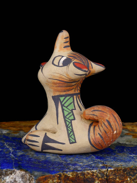 Santa Clara Pueblo Pottery Coyote Figurine - PuebloDirect.com