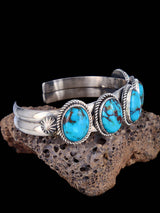 Native American Sterling Silver Turquoise Bracelet - PuebloDirect.com