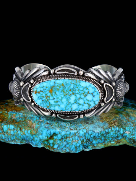 Native American Jewelry Kingman Turquoise Cuff Bracelet - PuebloDirect.com