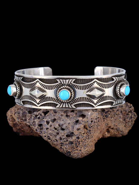 Native American Jewelry Sleeping Beauty Turquoise Cuff Bracelet - PuebloDirect.com