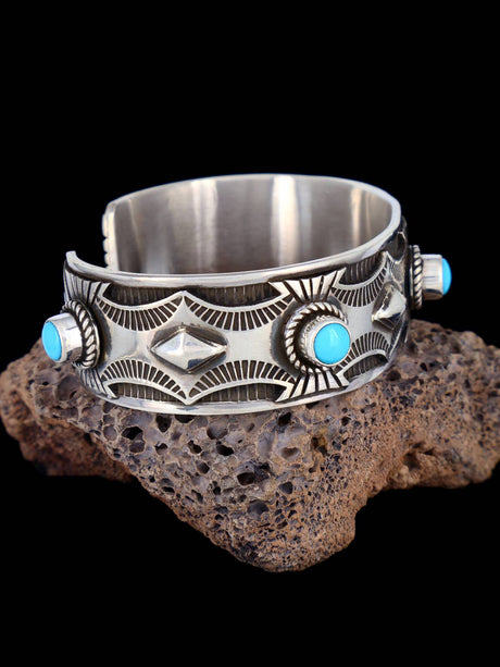 Native American Jewelry Sleeping Beauty Turquoise Cuff Bracelet - PuebloDirect.com