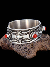 Native American Jewelry Natural Mediterranean Coral Cuff Bracelet - PuebloDirect.com