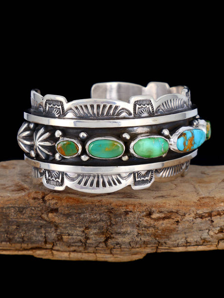 Navajo Jewelry Natural Royston Turquoise Cuff Bracelet - PuebloDirect.com