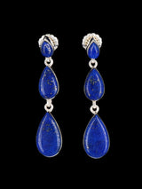 Native American Jewelry Lapis Post Earrings - PuebloDirect.com