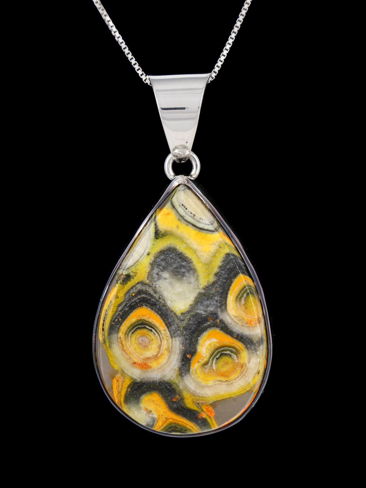 Native American Sterling Silver Bumblebee Jasper Pendant