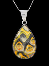 Native American Sterling Silver Bumblebee Jasper Pendant