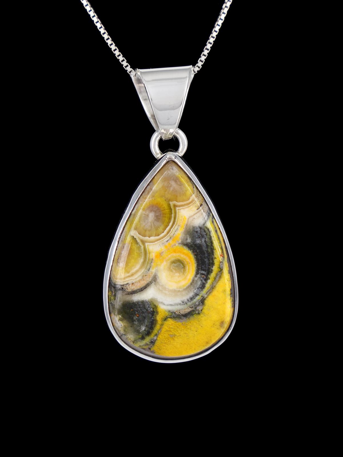 Grand pendentif amérindien en argent sterling avec jaspe impérial