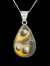 Colgante grande de jaspe imperial de plata de ley nativo americano