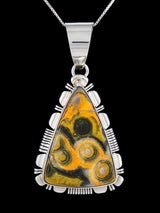 Native American Sterling Silver Bumblebee Jasper Pendant - PuebloDirect.com