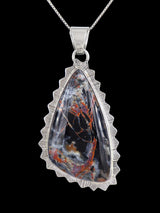 Native American Sterling Silver Bumblebee Seam Agate Pendant - PuebloDirect.com