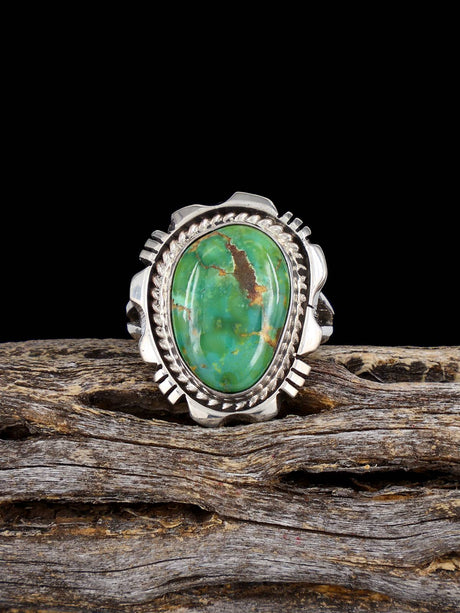 Sterling Silver Tyrone Turquoise Ring, Size 6 - PuebloDirect.com