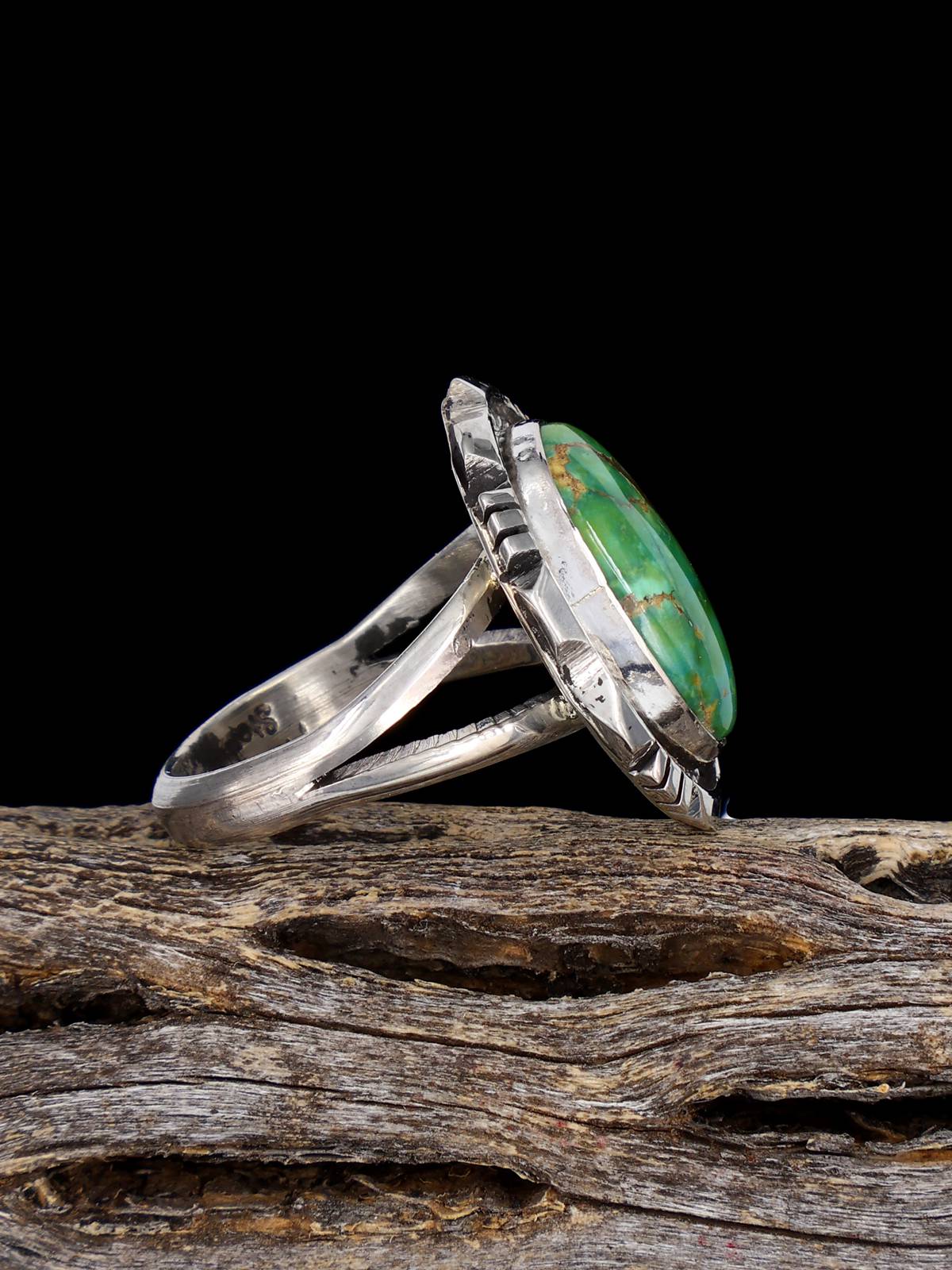 Sterling Silver Tyrone Turquoise Ring, Size 6 - PuebloDirect.com