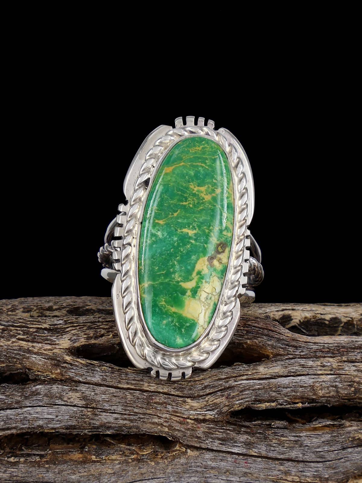Sterling Silver Tyrone Turquoise Ring, Size 6 1/4 - PuebloDirect.com