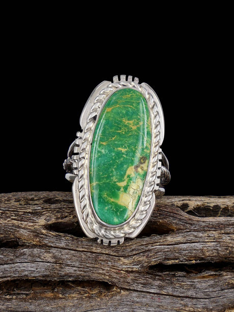 Sterling Silver Tyrone Turquoise Ring, Size 6 1/4 - PuebloDirect.com