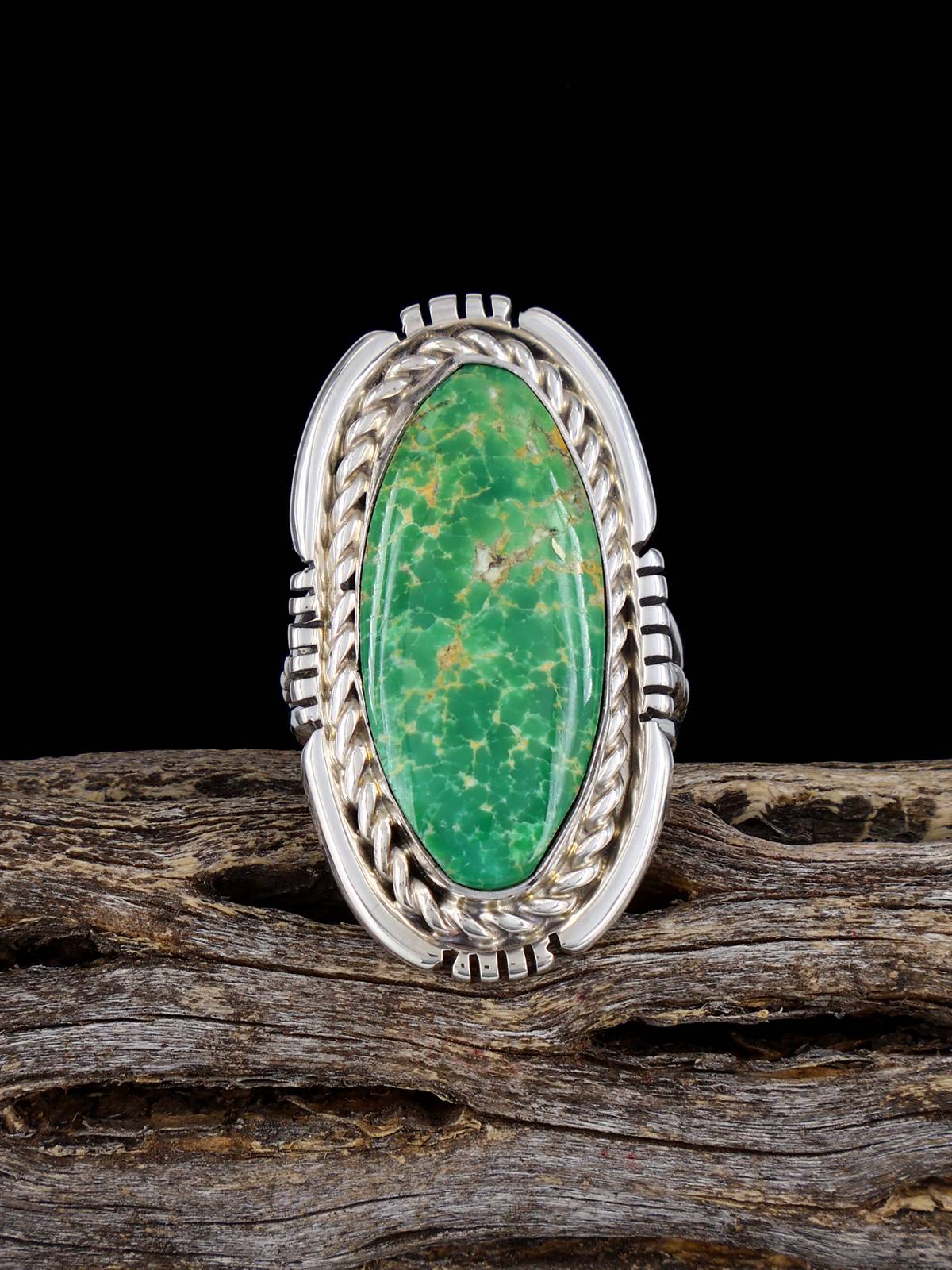 Sterling Silver Tyrone Turquoise Ring, Size 6 1/2 - PuebloDirect.com