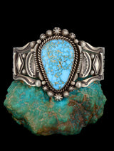 Navajo Kingman Turquoise Sterling Silver Cuff Bracelet