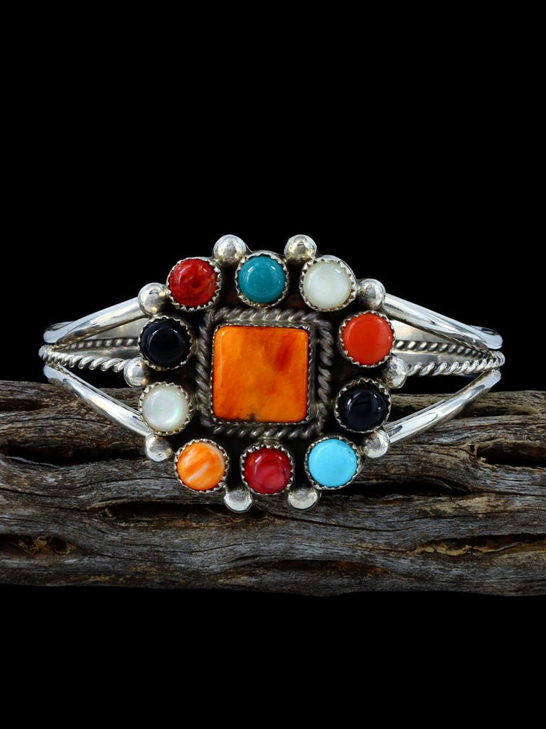 Native American Jewelry Turquoise and Spiny Oyster Cuff Bracelet - PuebloDirect.com