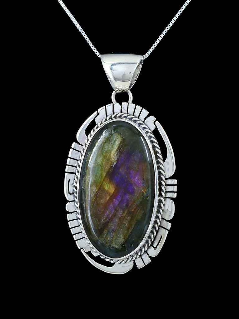 Native American Jewelry Labradorite Sterling Silver Pendant - PuebloDirect.com