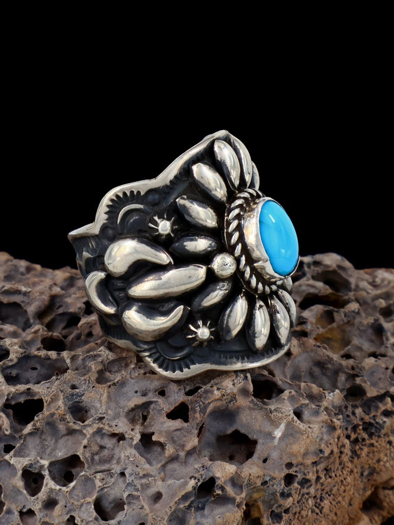 Turquoise Repousse Men's Ring, Size 7 1/2 - PuebloDirect.com