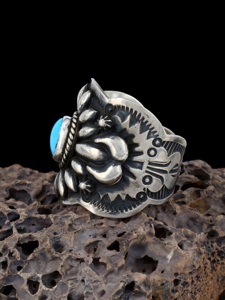 Turquoise Repousse Men's Ring, Size 9 - PuebloDirect.com