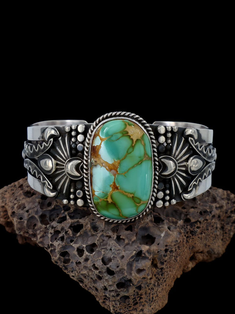 Native American Jewelry Sterling Silver Royston Turquoise Cuff Bracelet - PuebloDirect.com