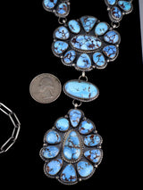 Navajo Sterling Silver Golden Hill Turquoise Lariat Y Necklace