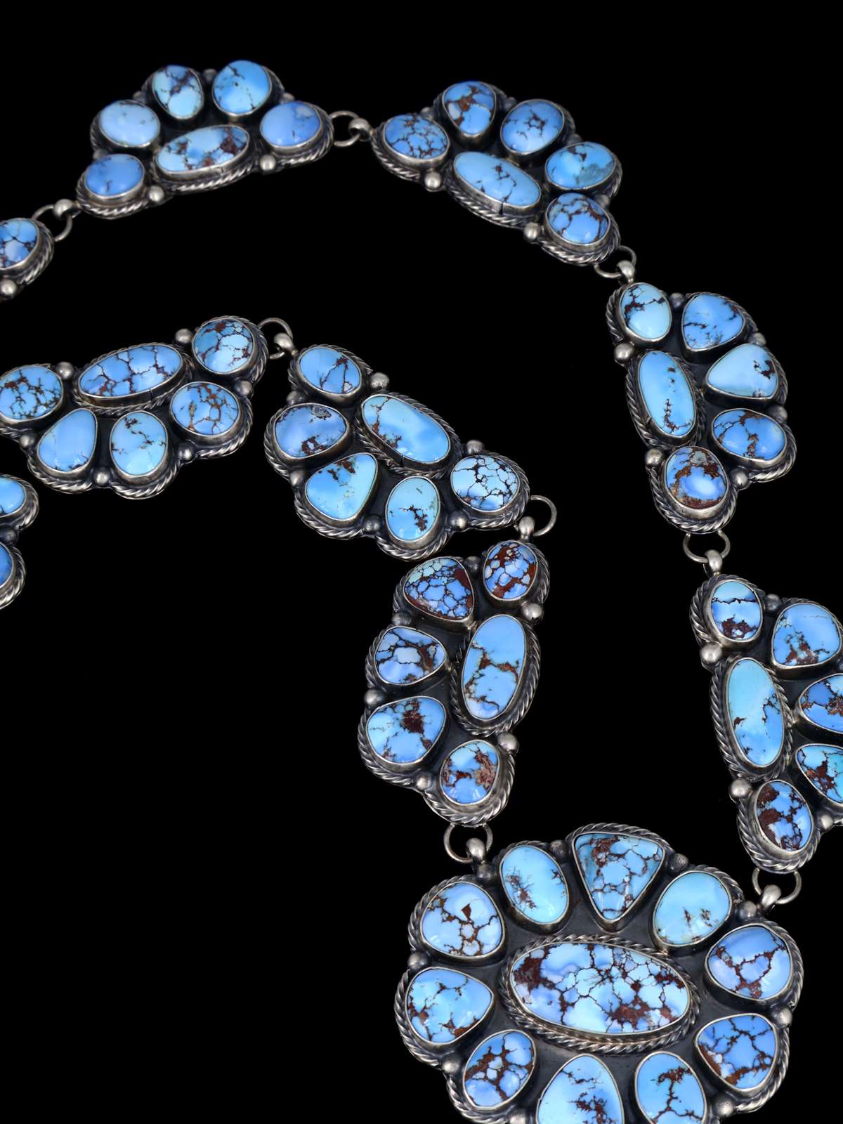 Navajo Sterling Silver Golden Hill Turquoise Lariat Y Necklace