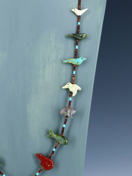 Native American Navajo Carved Fetish Necklace - PuebloDirect.com